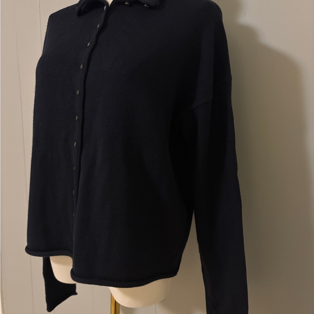 Alex Mill Taylor Cardigan Navy Cotton Cashmere Small NWT Preppy Classic Capsule - Picture 7 of 16